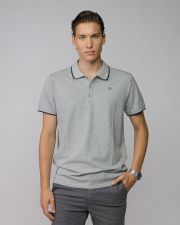 GREY MEN'S SHORT SLEEVE POLO SHIRT