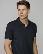 BLACK MEN'S SHORT SLEEVE POLO SHIRT