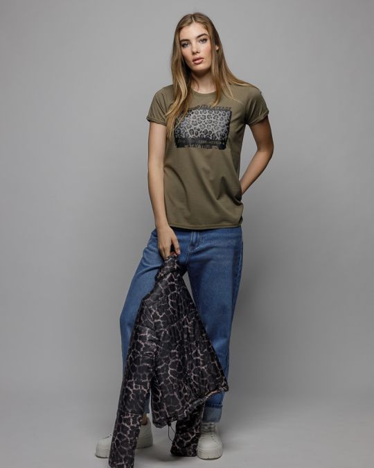 KHAKI NŐI RÖVID UJJÚ PÓLÓ 2D25FW4522SS0224