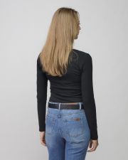 FEKETE NŐI HOSSZÚ UJJÚ CIPZÁRAS PÓLÓ