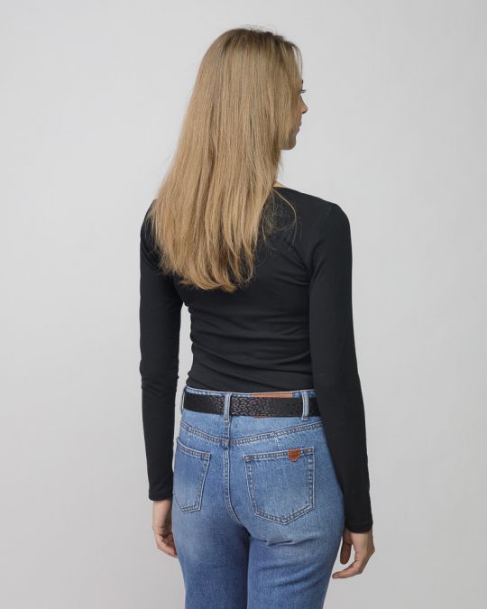 FEKETE NŐI HOSSZÚ UJJÚ CIPZÁRAS PÓLÓ 2D25FW4541LS0204