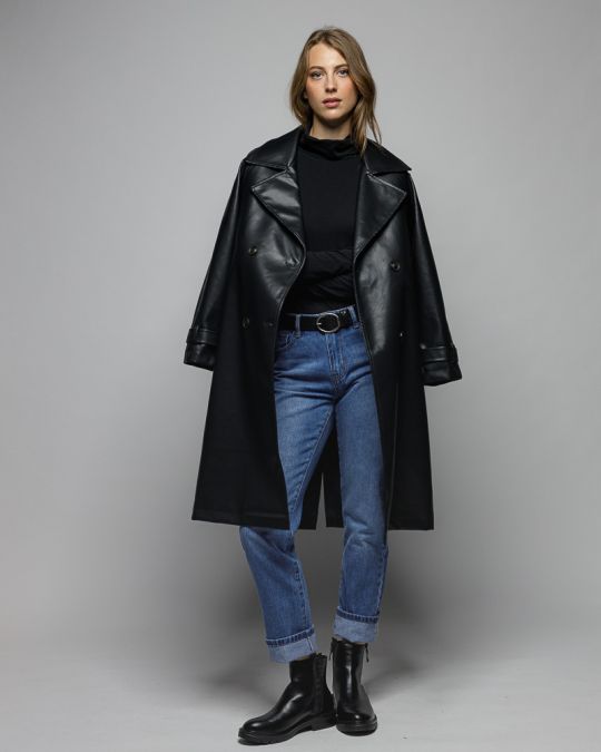 FEKETE NŐI HOSSZÚ UJJÚ GARBÓ PÓLÓ 2D25FW4543LS0204