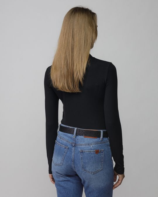 FEKETE NŐI HOSSZÚ UJJÚ GARBÓ PÓLÓ 2D25FW4543LS0204