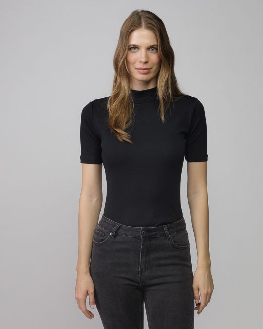 FEKETE NŐI RÖVID UJJÚ GARBÓ PÓLÓ 2D25FW4523SS3305