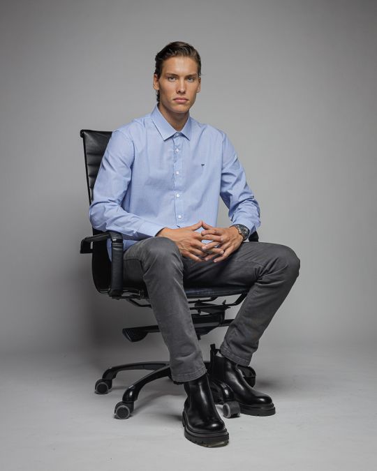 KÉK FÉRFI PAMUT ING 1D25FW5007LS1301