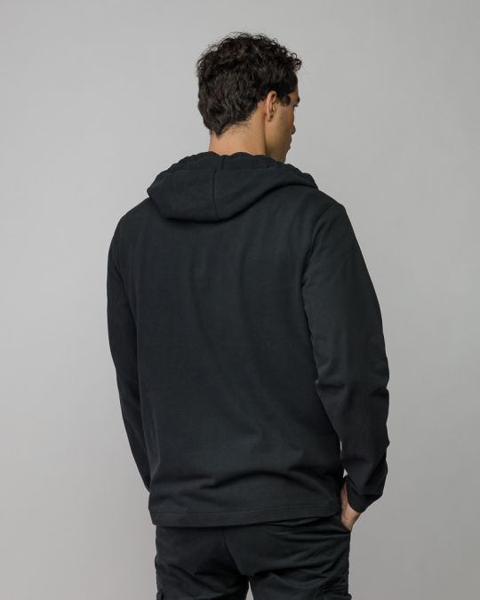 BLACK MEN'S HOODED SWEATER 1D25FW4002LS0104