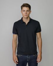 BLACK MEN'S SHORT SLEEVE POLO SHIRT