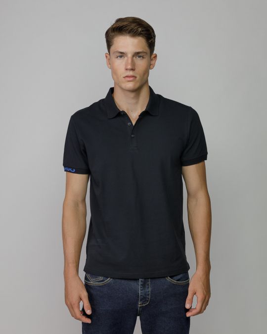 BLACK MEN'S SHORT SLEEVE POLO SHIRT 1D25FW4031SS2405