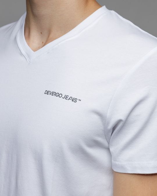 FEHÉR FÉRFI V-NYAKÚ RÖVID UJJÚ PÓLÓ 1D25FW4041SS0205