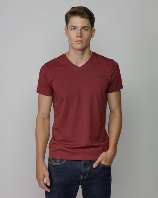 BORDEAUX MEN'S V-NECK SHORT SLEEVE T-SHIRT 1D25FW4041SS0205