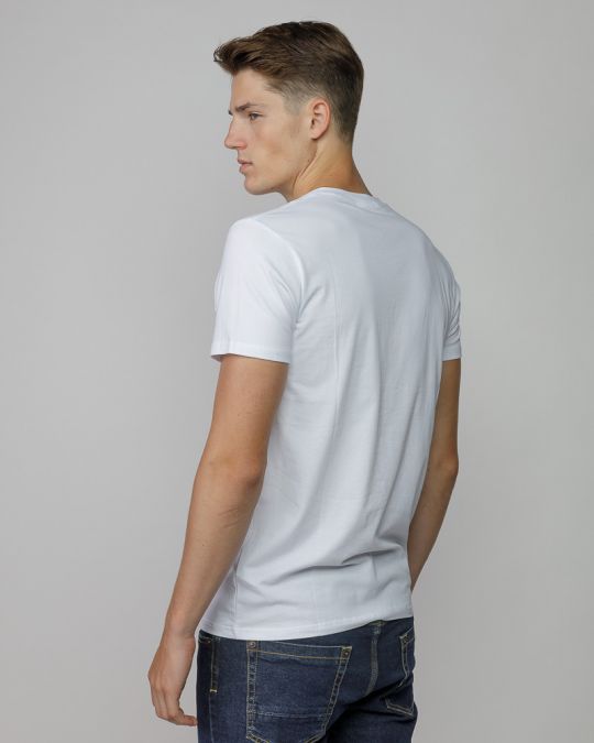 FEHÉR FÉRFI V-NYAKÚ RÖVID UJJÚ PÓLÓ 1D25FW4041SS0205