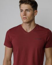 BORDEAUX MEN'S V-NECK SHORT SLEEVE T-SHIRT