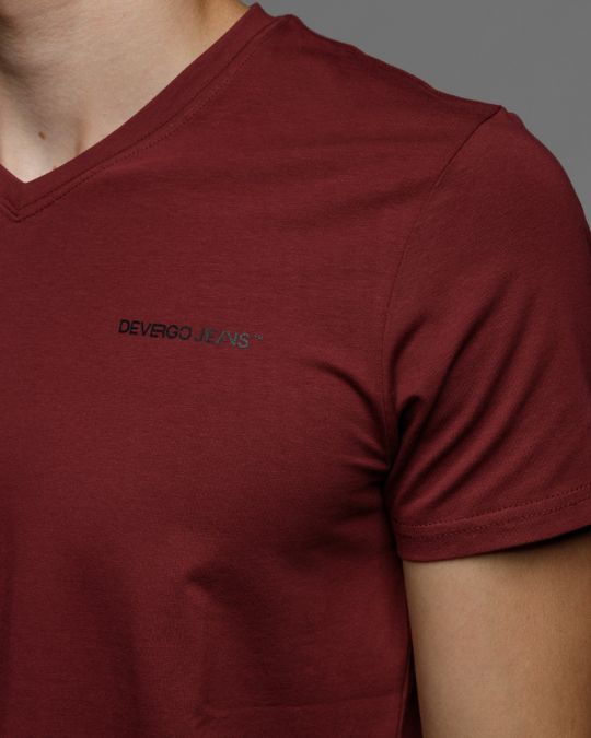 BORDEAUX MEN'S V-NECK SHORT SLEEVE T-SHIRT 1D25FW4041SS0205