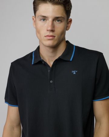 FEKETE FÉRFI RÖVID UJJÚ GALLÉROS PÓLÓ 1D25FW4053SS2405