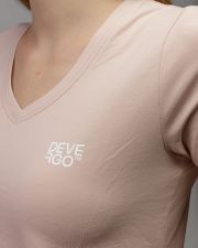 PINK WOMEN'S V-NECK SHORT SLEEVE T-SHIRT