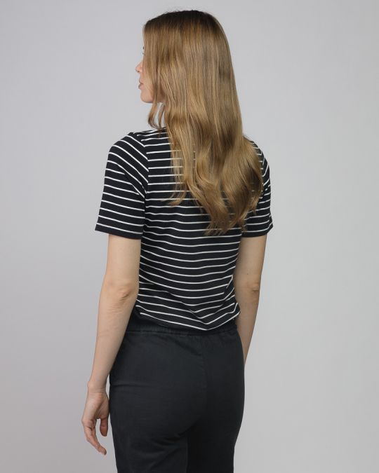 FEKETE NŐI RÖVID UJJÚ CSÍKOS PÓLÓ 2D25FW4513SS0205