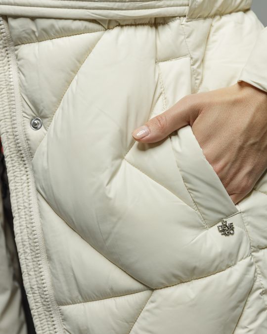 BEIGE WOMEN'S LONG WINTER COAT 2D25FW3577KA1600