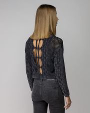 SZÜRKE NŐI KÖTÖTT PULÓVER