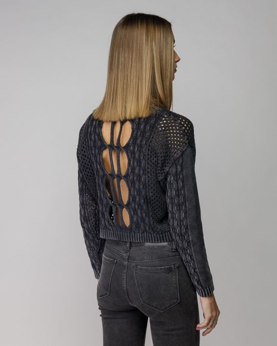 SZÜRKE NŐI KÖTÖTT PULÓVER 2D25FW6520LS1124