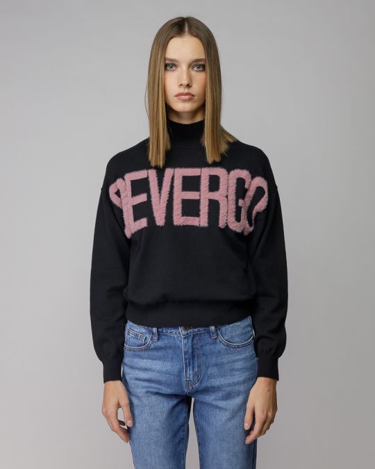 FEKETE NŐI KÖTÖTT GARBÓ PULÓVER 2D25FW6531LS1101