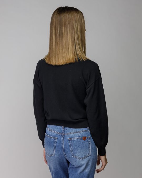 FEKETE NŐI KÖTÖTT GARBÓ PULÓVER 2D25FW6531LS1101