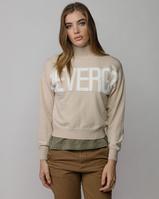 FEHÉR NŐI KÖTÖTT GARBÓ PULÓVER 2D25FW6531LS1101