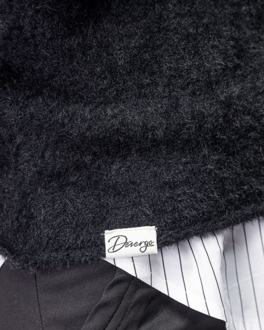 FEKETE NŐI BOLYHOS KÖTÖTT PULÓVER 2D25FW6532LS1101