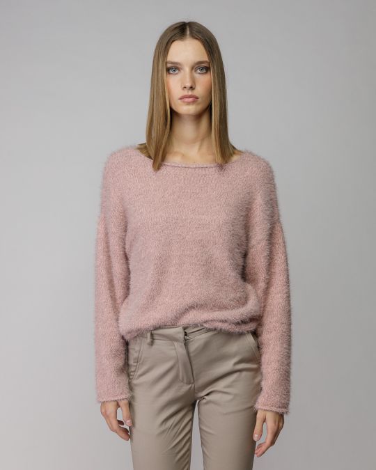 TÖBBSZÍNŰ NŐI BOLYHOS KÖTÖTT PULÓVER 2D25FW6532LS1101