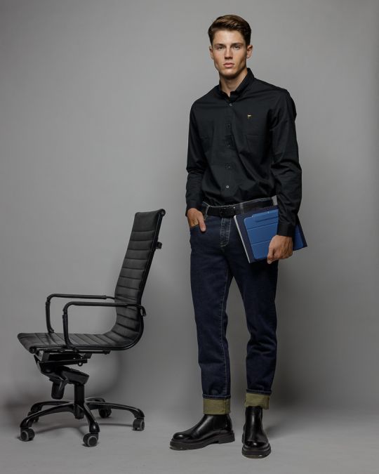 FEKETE FÉRFI POPLIN ING 1D25FW5009LS1301