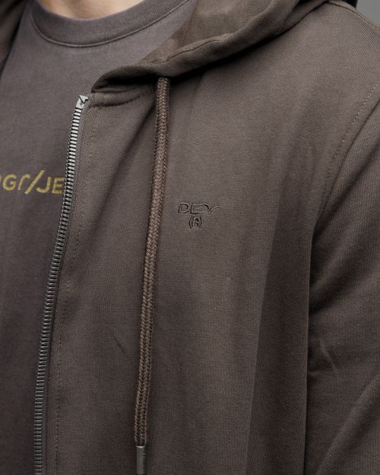 BROWN MEN'S ZIP SWEATER 1D25FW4074KA0705