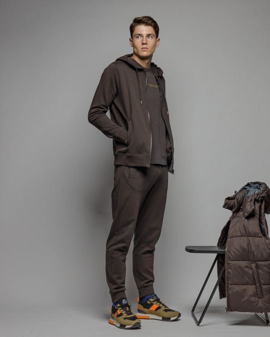 BROWN MEN'S ZIP SWEATER 1D25FW4074KA0705