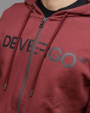 BORDEAUX MEN'S ZIP SWEATER