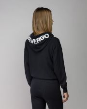 FEKETE NŐI KÖTÖTT KAPUCNIS KARDIGÁN