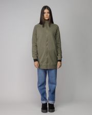 KHAKI WOMEN'S LONG ZIP CARDIGAN