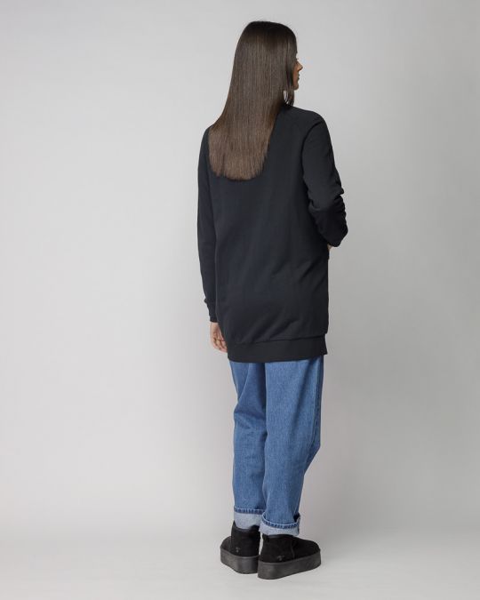 FEKETE NŐI HOSSZÚ CIPZÁRAS KARDIGÁN 2D25FW4587KA0705