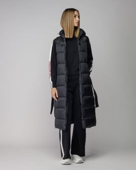 BLACK WOMEN'S LONG VEST 2D25FW7520SL1600