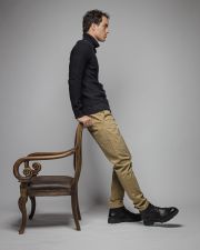 FEKETE FÉRFI KÖTÖTT GARBÓ PULÓVER