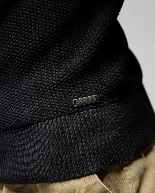 FEKETE FÉRFI KÖTÖTT GARBÓ PULÓVER 1D25FW6017LS1101