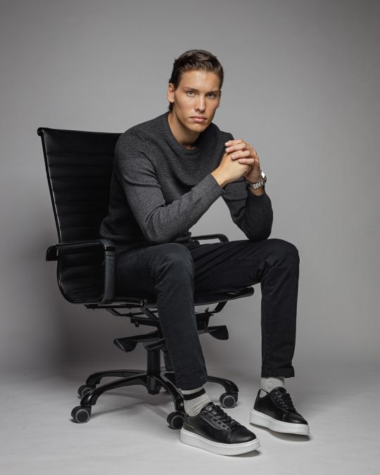 FEKETE FÉRFI KÖTÖTT PULÓVER 1D25FW6026LS1101