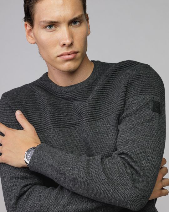 FEKETE FÉRFI KÖTÖTT PULÓVER 1D25FW6026LS1101