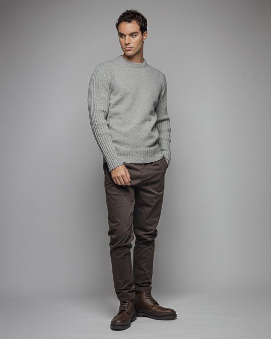 SZÜRKE FÉRFI KÖTÖTT PULÓVER 1D25FW6012LS1101