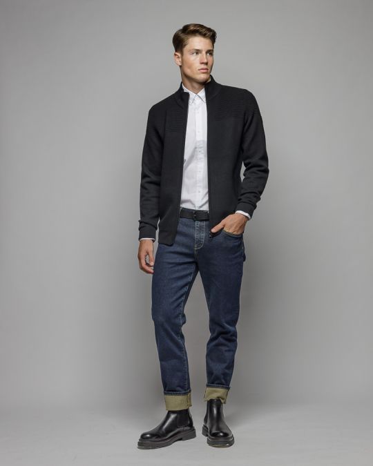 FEKETE FÉRFI KÖTÖTT KARDIGÁN 1D25FW6015KA1101