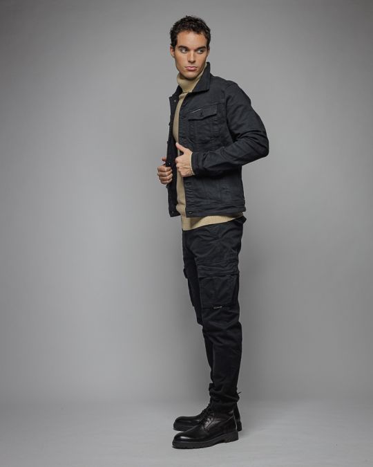 FEKETE FÉRFI FARMER DZSEKI 1D25FW7077KA6106