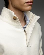 FEHÉR FÉRFI KÖTÖTT PULÓVER