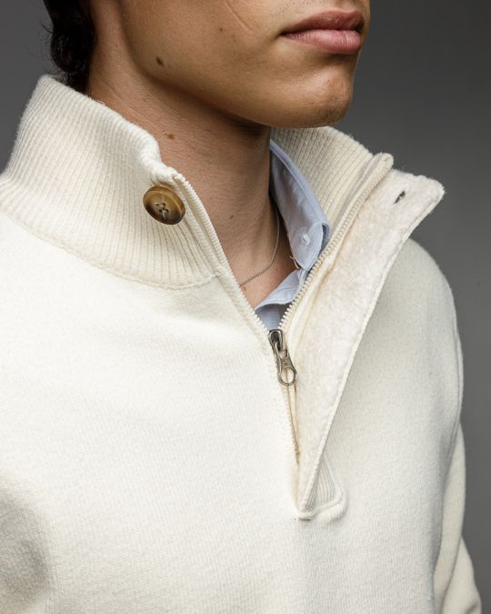 FEHÉR FÉRFI KÖTÖTT PULÓVER 1D25FW6033LS1101