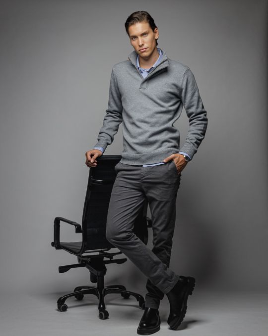 SZÜRKE FÉRFI KÖTÖTT PULÓVER 1D25FW6033LS1101