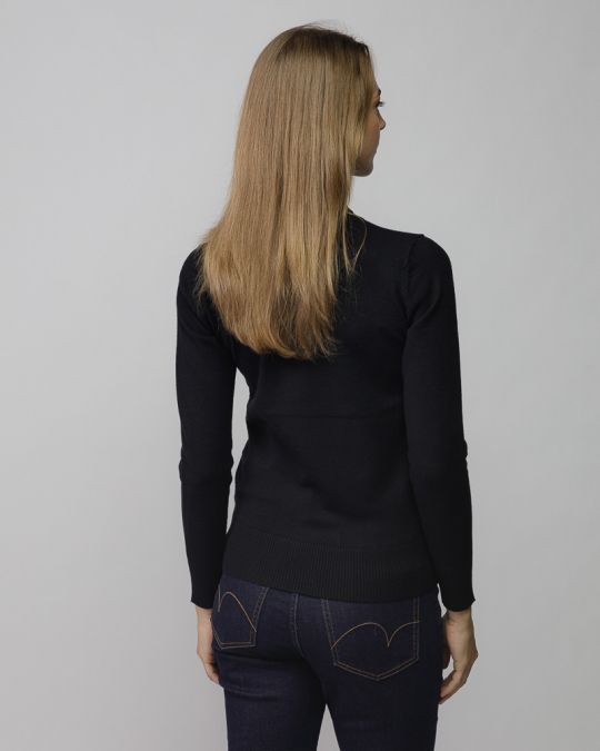 FEKETE NŐI KÖTÖTT GARBÓ PULÓVER 2D25FW6540LS1101