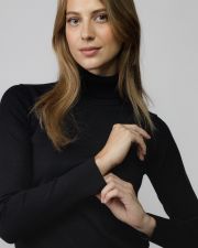 FEKETE NŐI KÖTÖTT GARBÓ PULÓVER