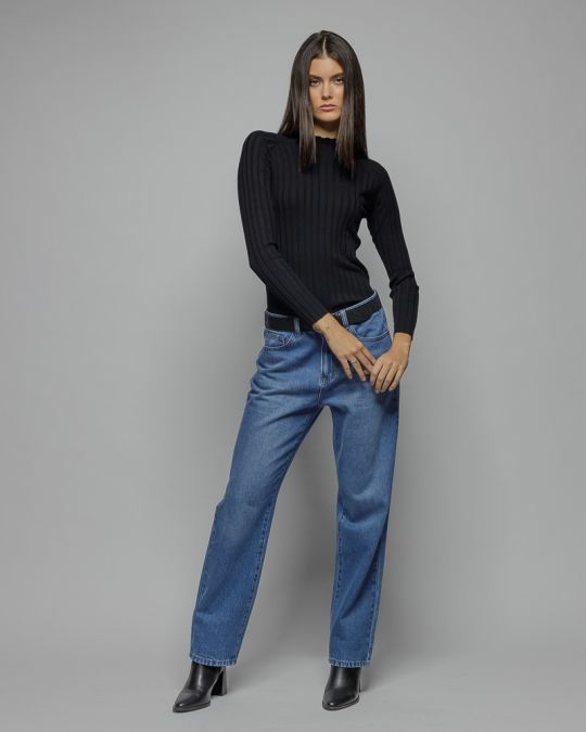 FEKETE NŐI KÖTÖTT PULÓVER 2D25FW6544LS1101