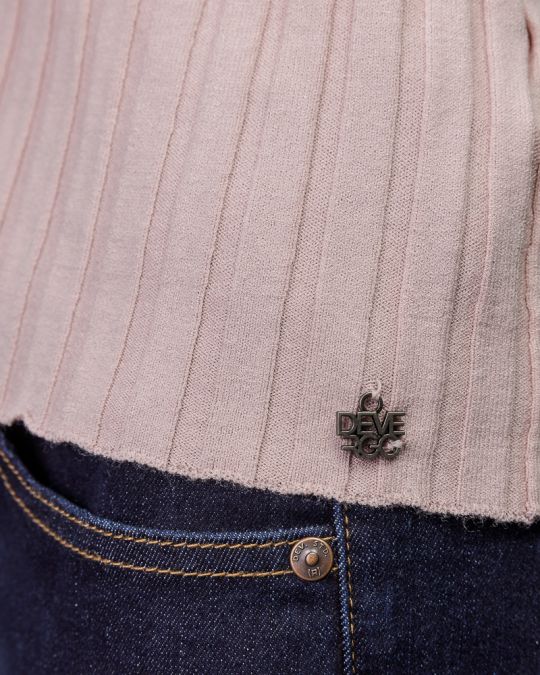 RÓZSASZÍN NŐI KÖTÖTT PULÓVER 2D25FW6544LS1101